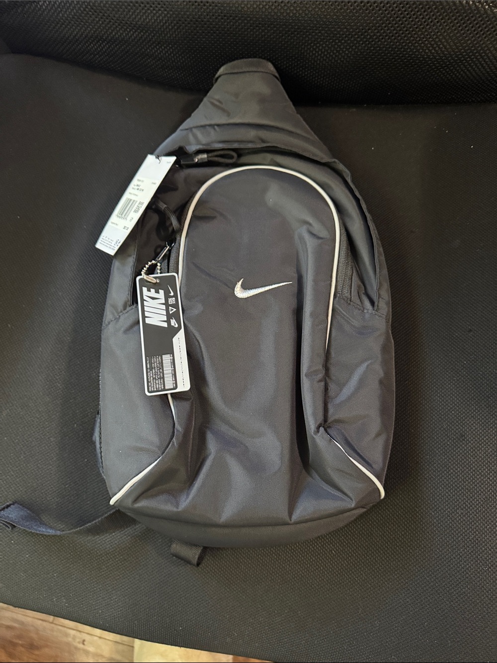 Nike Men’s Black Sling Bag with Reflective Trim
